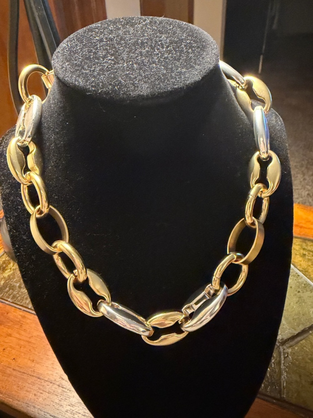 J. Crew Two-tone gold and silver statement necklace